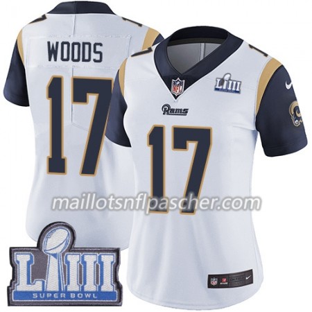 Maillot Los Angeles Rams Robert Woods 17 Nike Blanc 2019 Super Bowl LIII - Femme